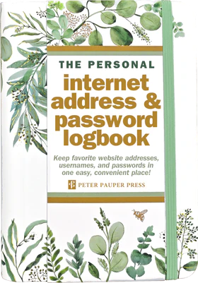 Eucalyptus design Internet address and password logbook