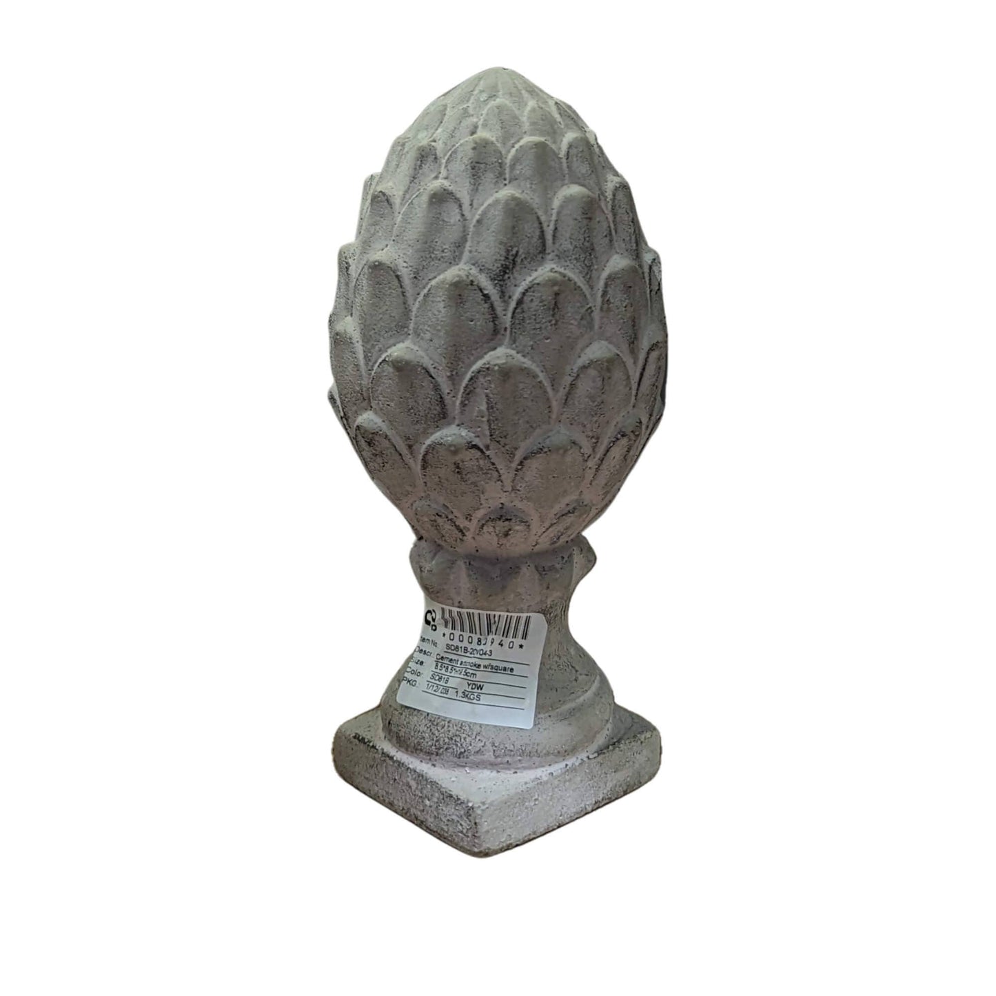 Bacon Basketware - CEMENT ARTICHOKE WITH SQUARE BASE - LARGE