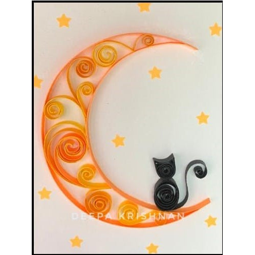 Cat on Moon Paper Quilling Kit