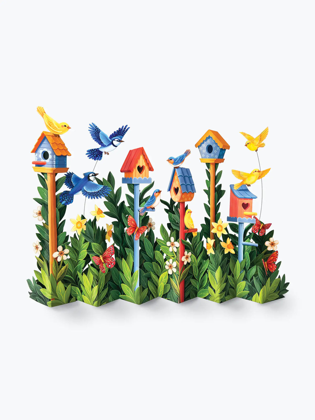 POPUP Greeting Card Birdhouse Garden