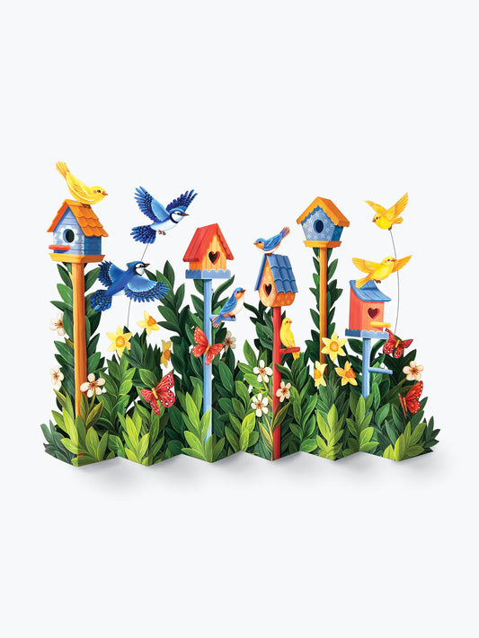 POPUP Greeting Card Birdhouse Garden