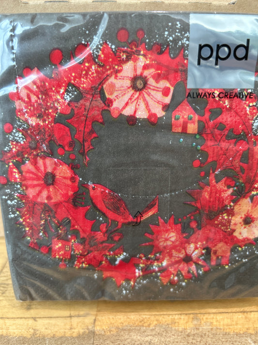 Autumn Wreath Beverage Napkin