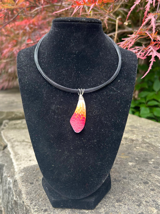 Sunset Dragonfly Wing Pendant