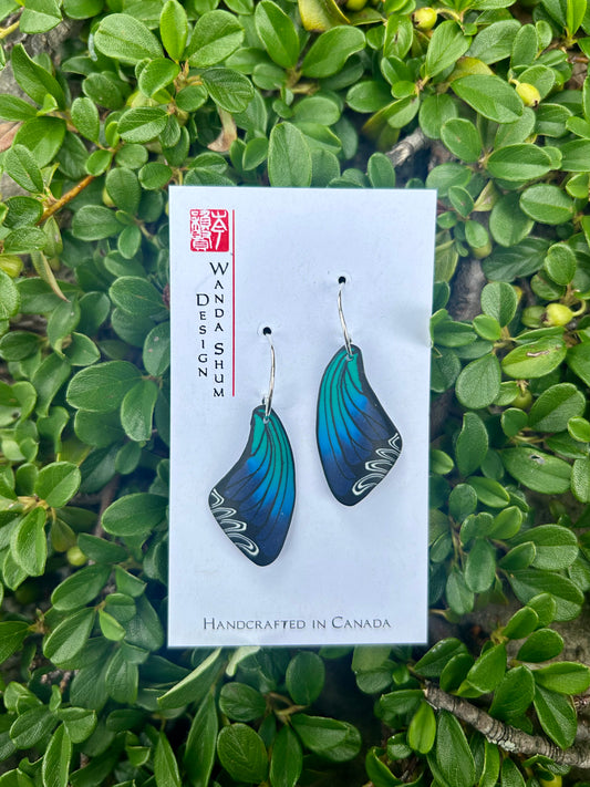 Blue Dragonfly Wing Earrings