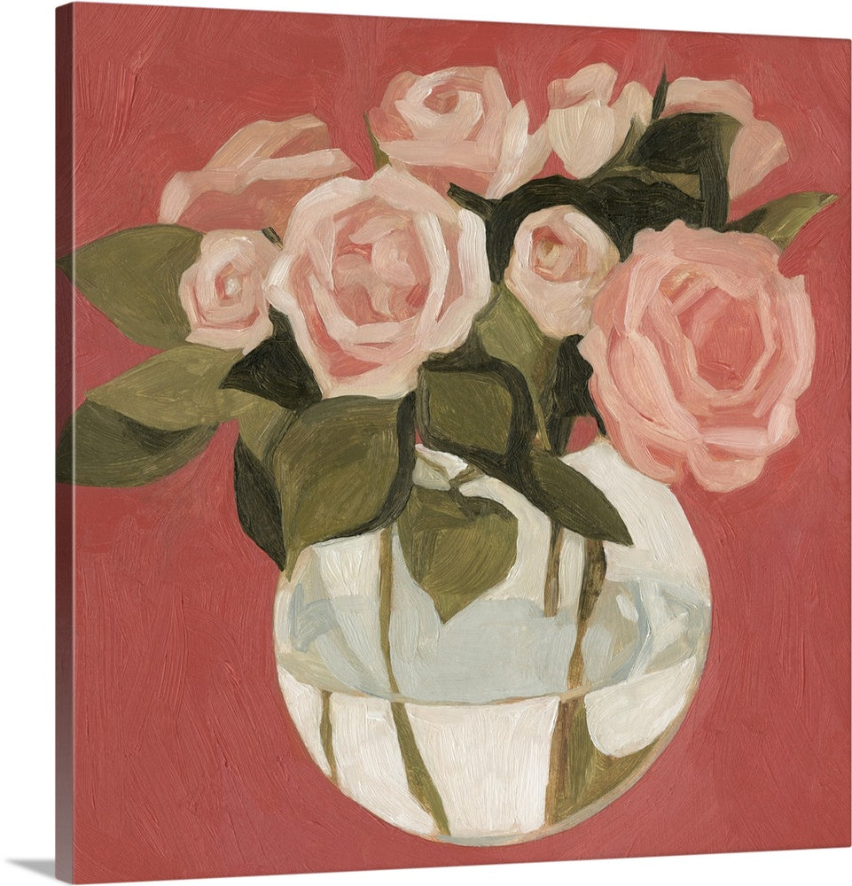 Bright Blooms #1 by Emma Scarvey 16” x 16” Stretched Canvas Print