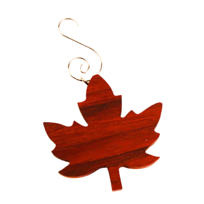 Wood Maple Leaf Ornament