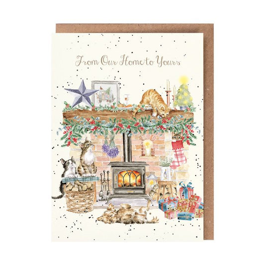 Greeting Card By The Fireside Christmas