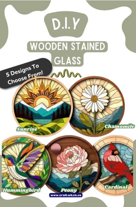 The Craft Witch - Wooden Stained Glass Paint Kit-Peony
