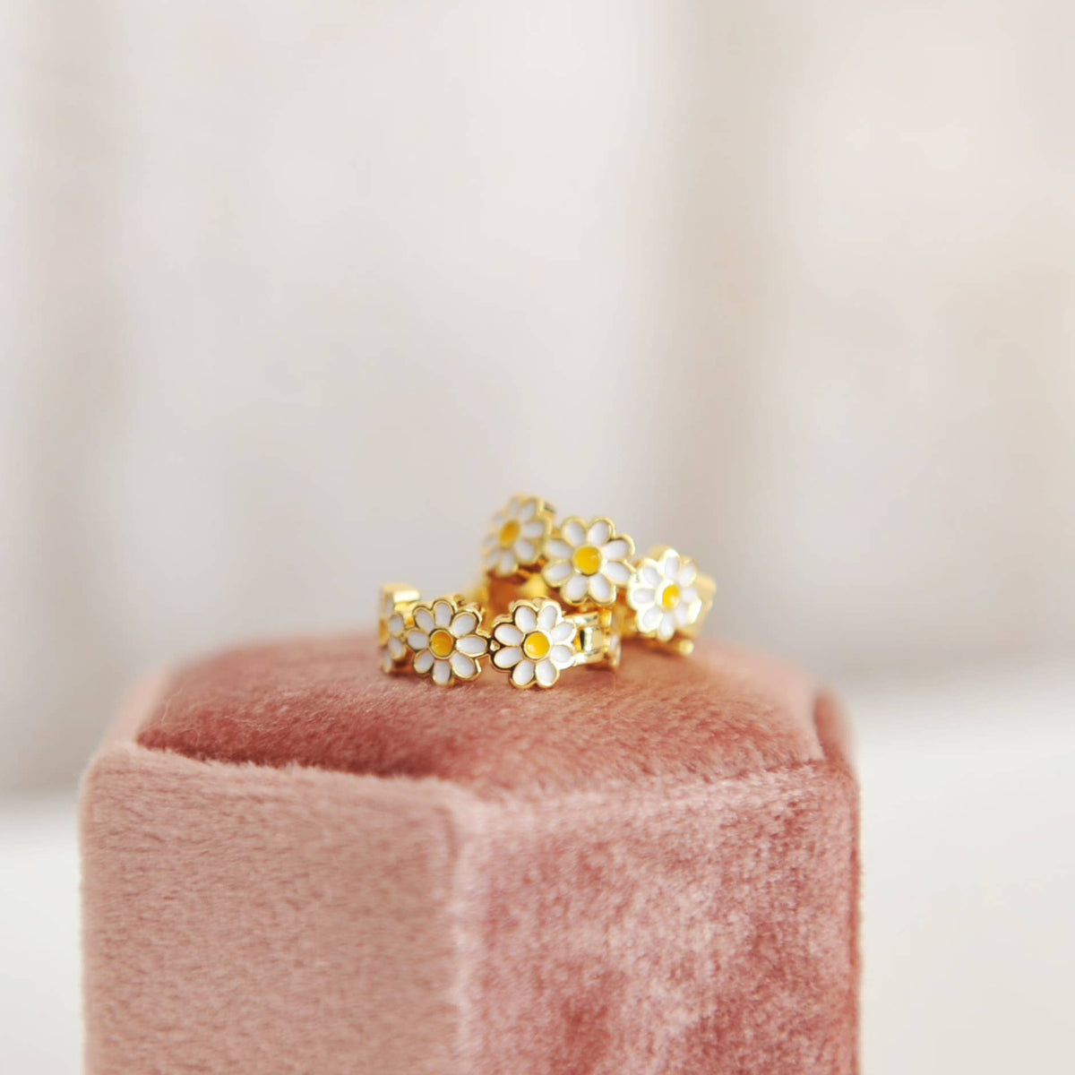 Oh So Lovely - Shasta Daisy Huggie Hoop Earrings