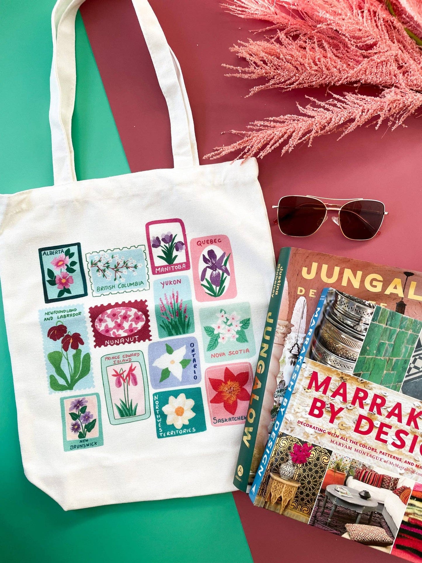 Nabeela Rumi - Canadian provincial flowers tote bag: Natural