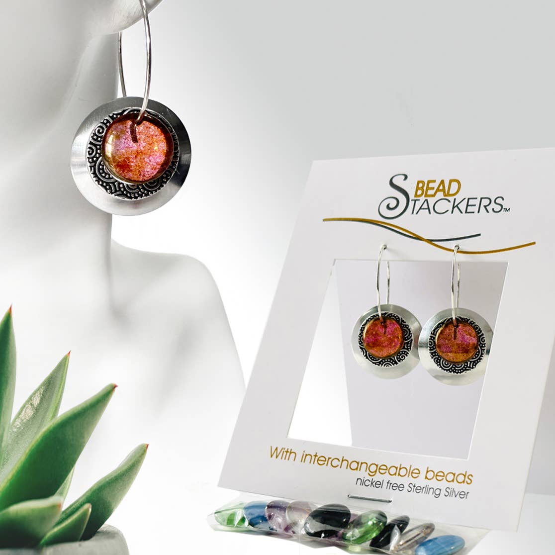 Conversations in Jewellery - TCRD42 - Earrings come with 6 interchangeable colours.