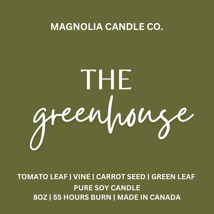 Magnolia Candle Company - The Greenhouse - Tomato, Summer, Spring PURE Soy Candle 8oz 