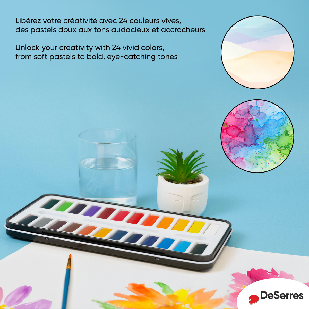 pierrebelvedere.com - WATERCOLOUR KIT- 24 HALF PANS