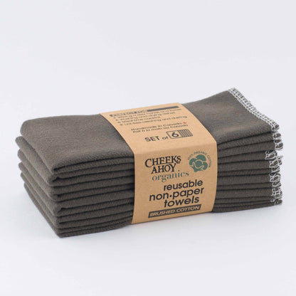 Cheeks Ahoy - Organic Brushed Cotton Non•Paper Towels: Berry Pie / 6-pk