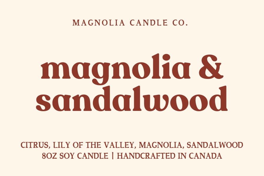 Magnolia Candle Company - Magnolia & Sandalwood - Summer | Spring Candle 8oz