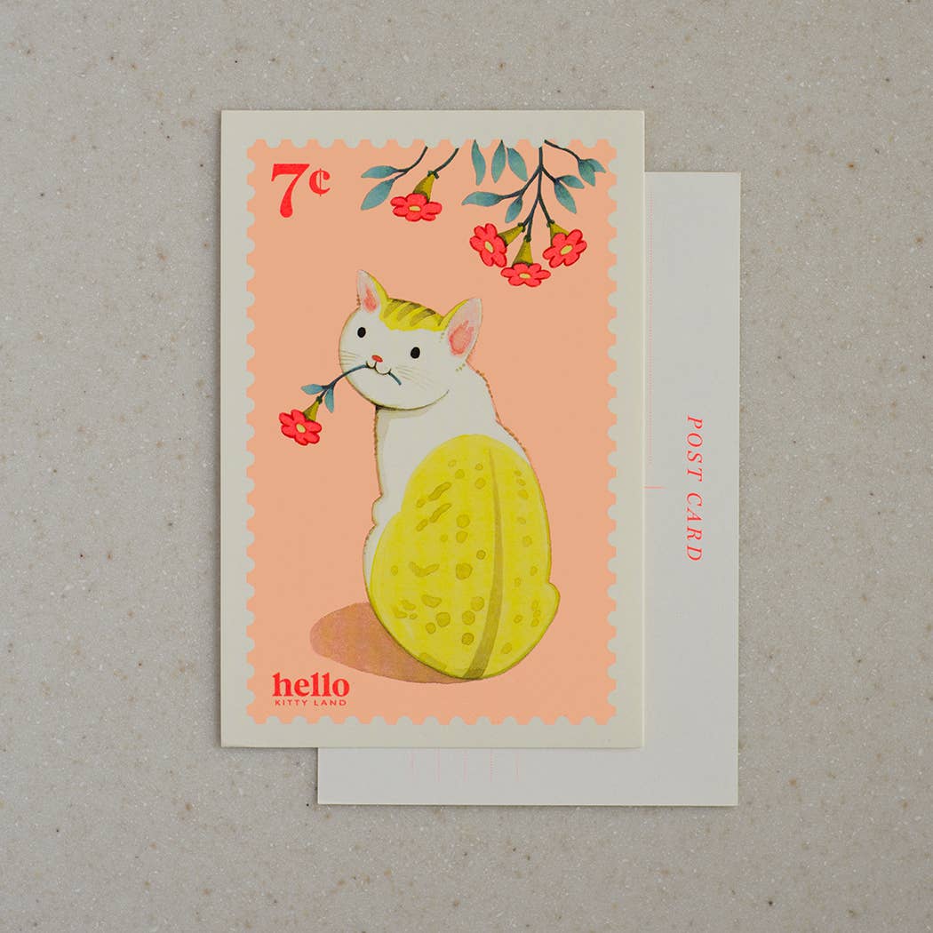 JooJoo Paper - Yellow Kitty Postcard