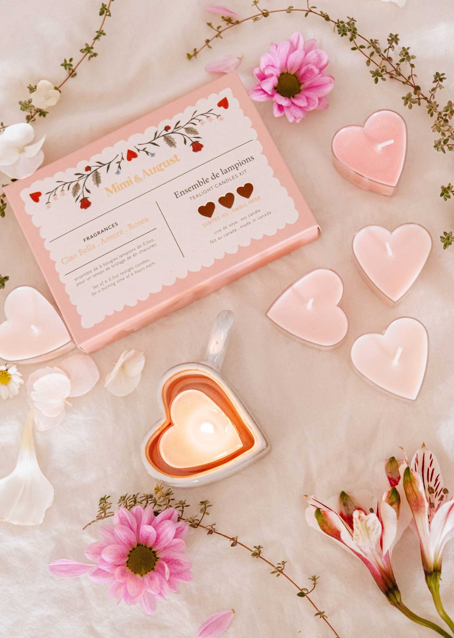 Mimi & August - Little Hearts – Tealight Candle Set