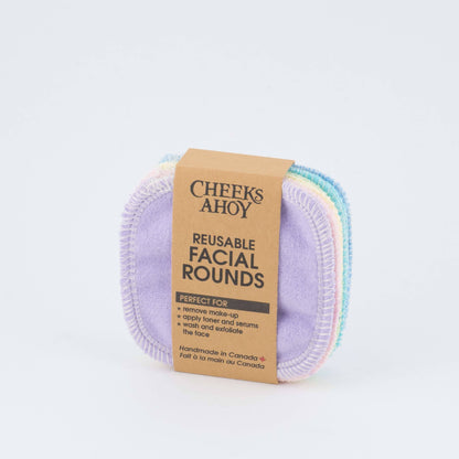 Cheeks Ahoy - Reusable Facial Rounds: Blues / Facial Rounds + Laundry Bag