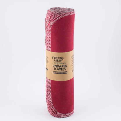 Cheeks Ahoy - Organic Brushed Cotton Non•Paper Towels: Berry Pie / 6-pk