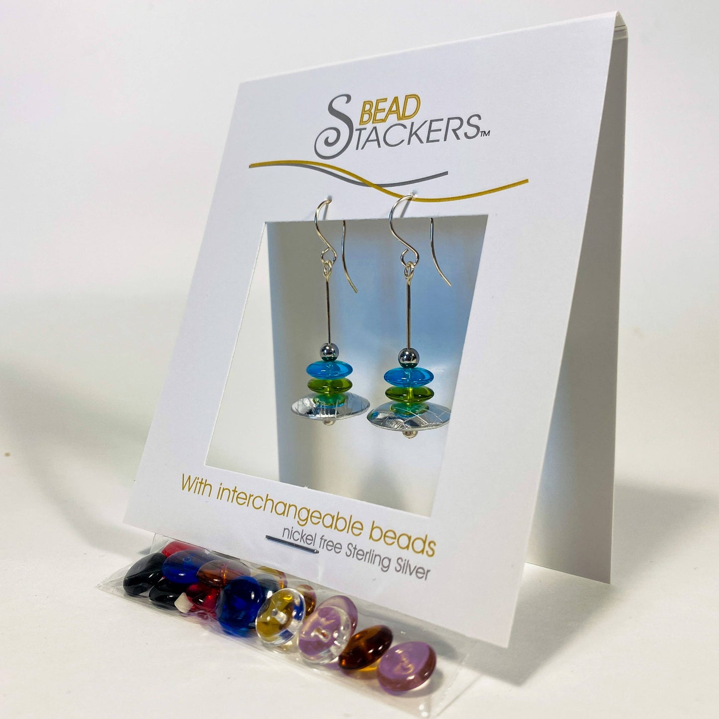 Conversations in Jewellery - AB35 - Earrings come with 7 interchangeable colours.
