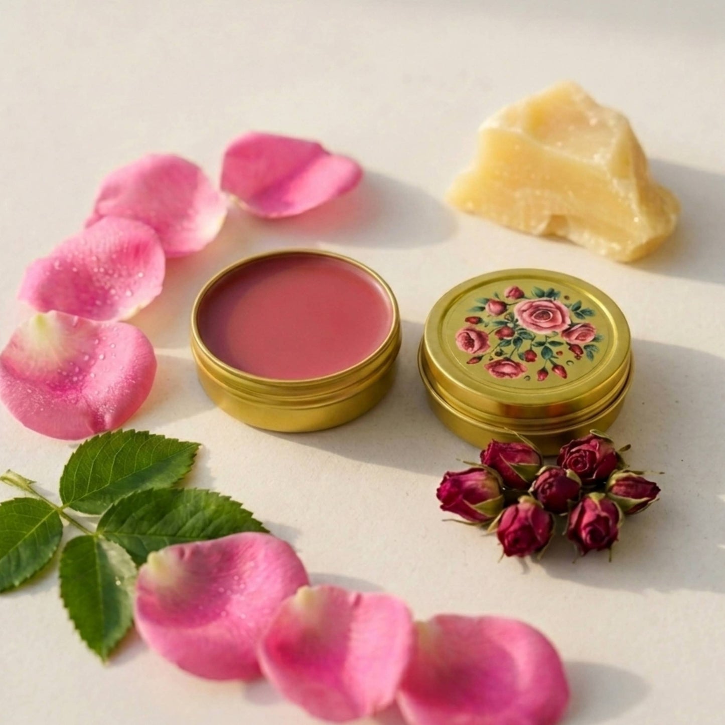 Blooming Wild Botanicals - 100 Roses True Rose Balm  | 12 Pack + Free Wood Display Box