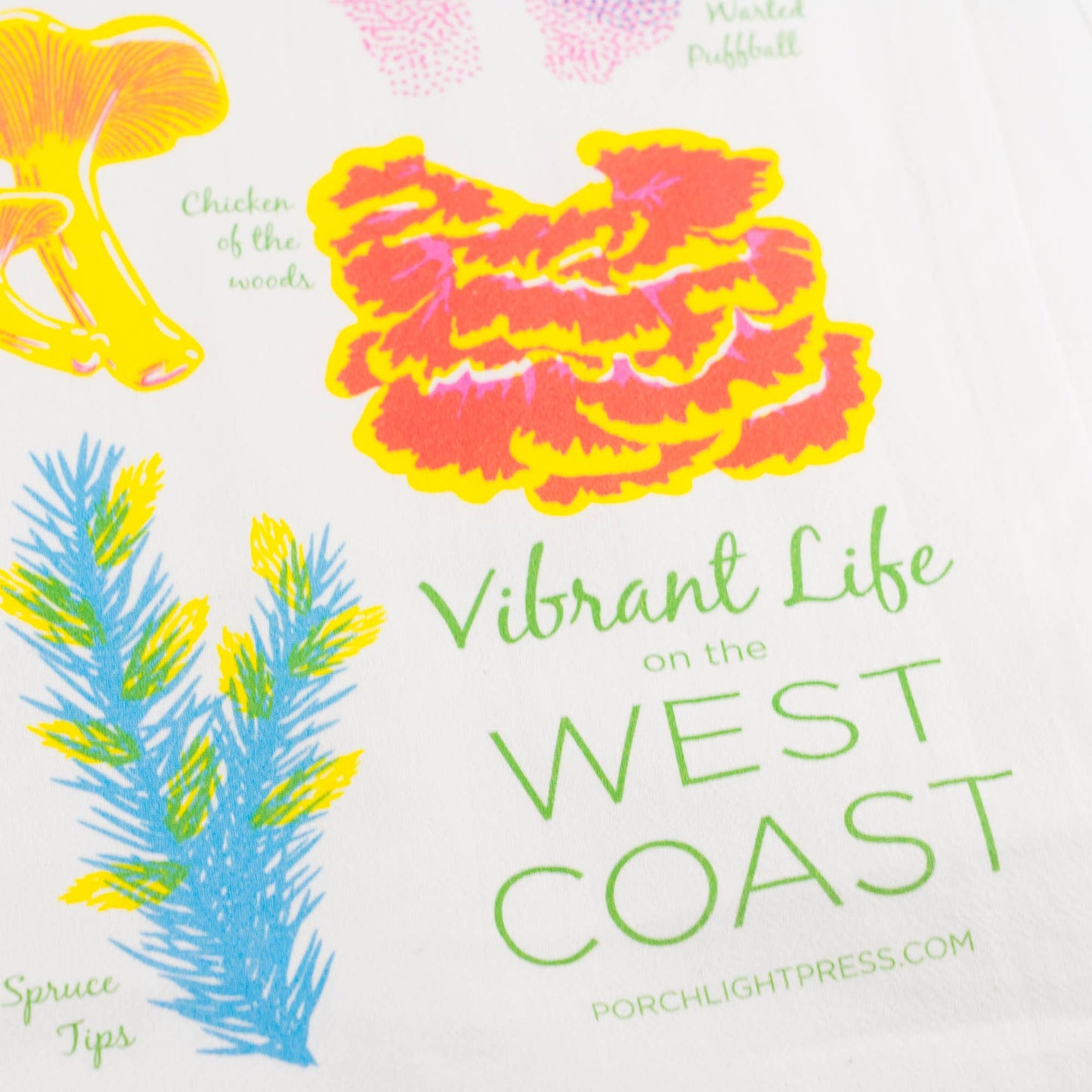 Porchlight Press Letterpress - Vibrant Life Series - Forest Floor Tea Towel