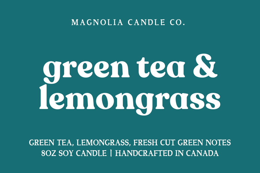 Magnolia Candle Company - Green Tea & Lemongrass | Summer | Spring Soy Wax Candle, 8oz