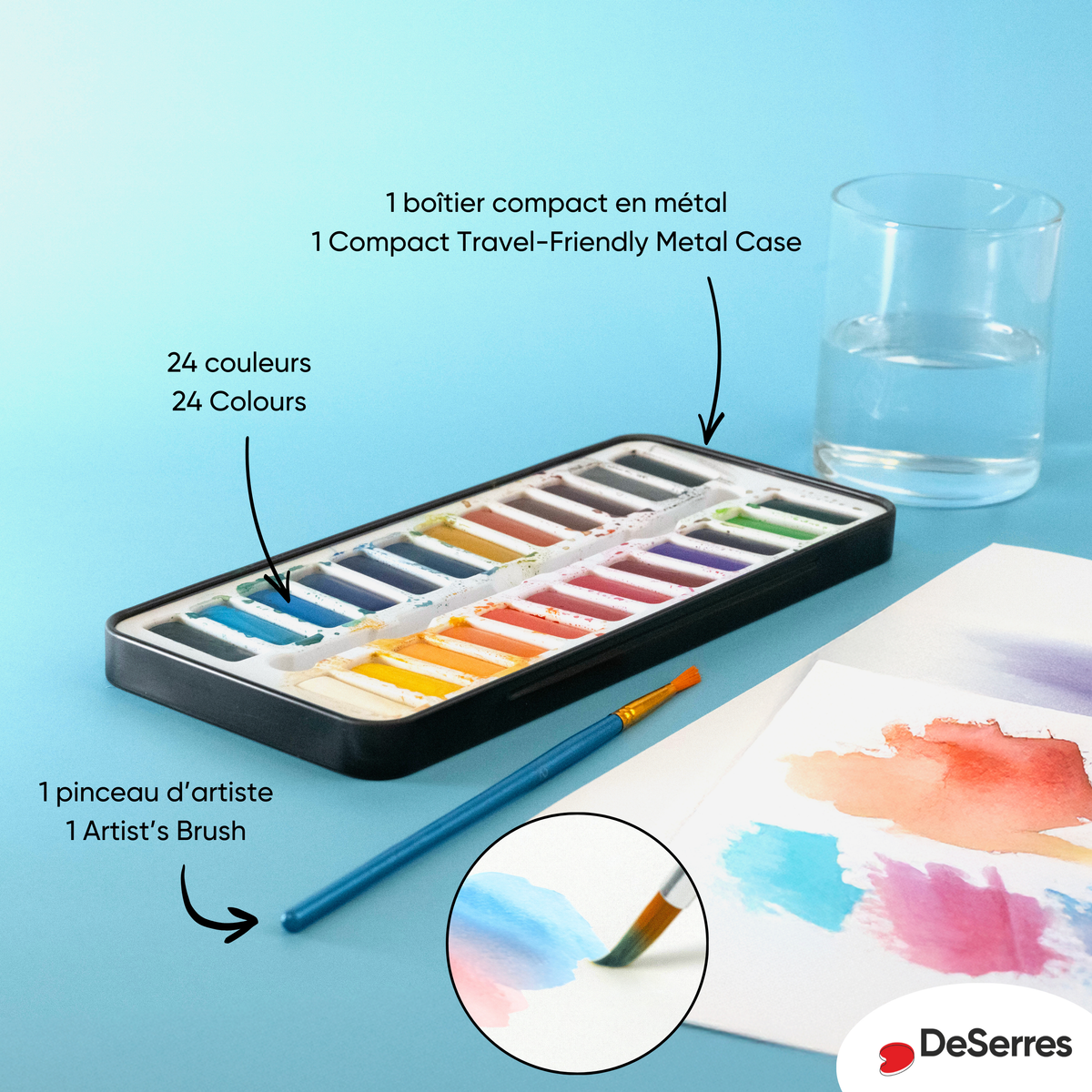 pierrebelvedere.com - WATERCOLOUR KIT- 24 HALF PANS