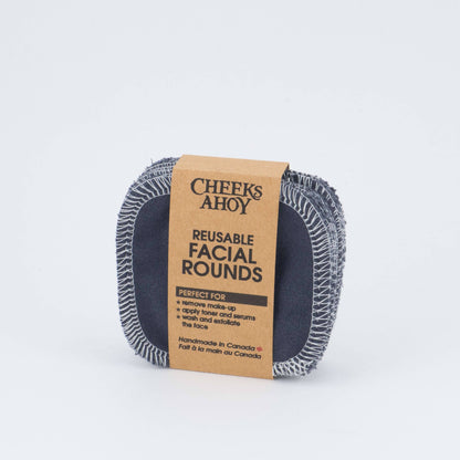 Cheeks Ahoy - Reusable Facial Rounds: Blues / Facial Rounds + Laundry Bag