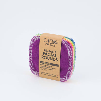 Cheeks Ahoy - Reusable Facial Rounds: Blues / Facial Rounds + Laundry Bag