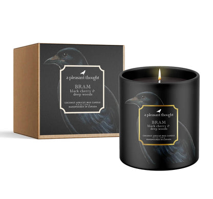 BRAM | BLACK CHERRY & DEEP WOODS | RAVEN CANDLE: Cotton
