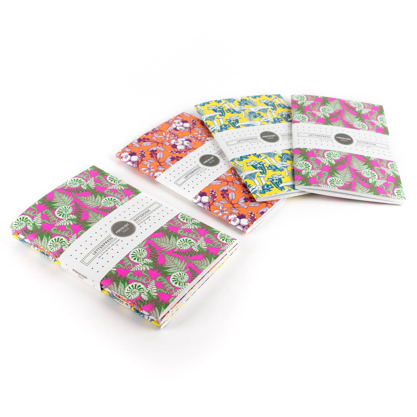 Letterpress - Forest Foraging Series: Set of 3 Assorted Pocket Notebooks: Plain Pages