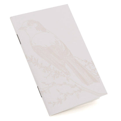 Letterpress - Monochromatic Birds - Pocket size Set of 3 Notebook: Plain Pages