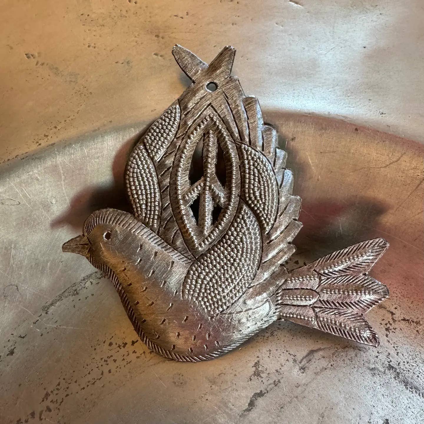 Haiti Fair Trade~ It's Cactus - Dove of Peace, Handmade Christmas Ornament, Fair Trade 4"x4"