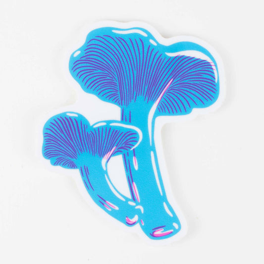 Letterpress - Sticker: Blue Chanterelle Mushroom