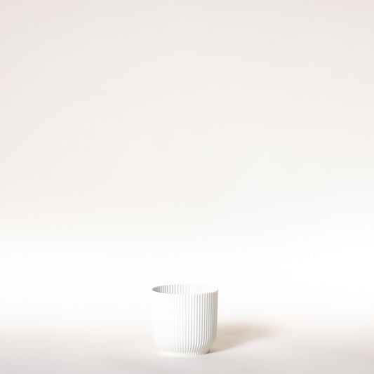 Ribbed White - 6 Inch Pot