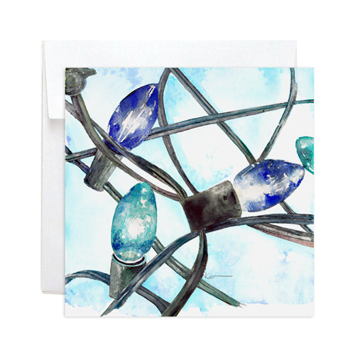 Blue Lights Greeting Card