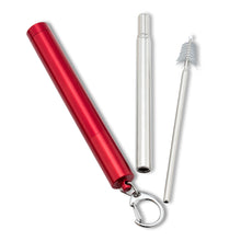 Load image into Gallery viewer, Collapsible Straw &amp; Brush in Tube - Red
