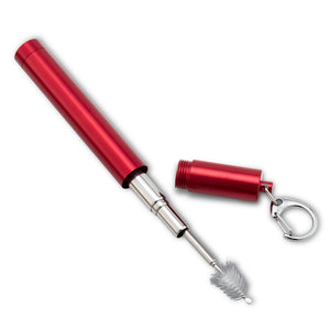 Collapsible Straw & Brush in Tube - Red