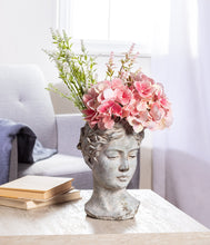 Load image into Gallery viewer, Large Woman Head Cement Planter
