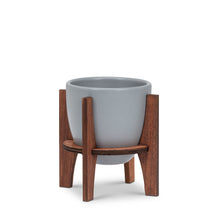 Load image into Gallery viewer, Small Pot with Wooden Stand - Gray
