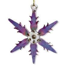 Load image into Gallery viewer, Blown Glass Ornament, Snow Flake, Lilac
