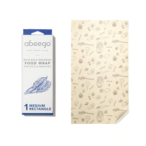 Abeego Beeswax Food Wrap in Rectangle and Square Shape (Sizes Small, Medium, Large, Giant and Variety Pack)