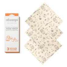 Load image into Gallery viewer, Abeego Beeswax Food Wrap in Rectangle and Square Shape (Sizes Small, Medium, Large, Giant and Variety Pack)
