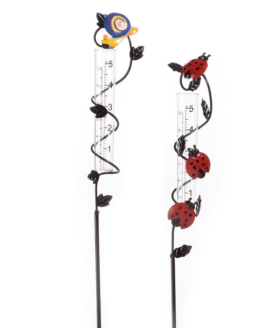 Ladybug or Snail Rain Gauge Stake