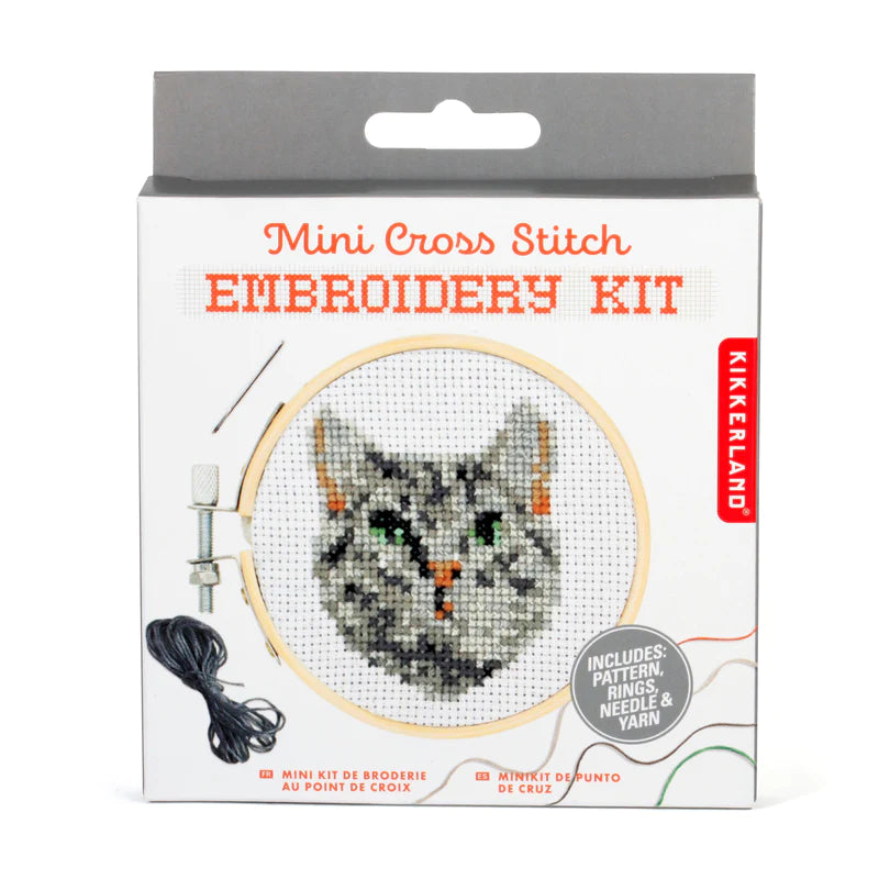 Mini CrossStitch Embroidery Kit Cat