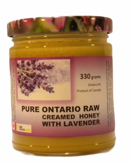 Pure Ontario Raw Creamed Honey with Lavender 330 g